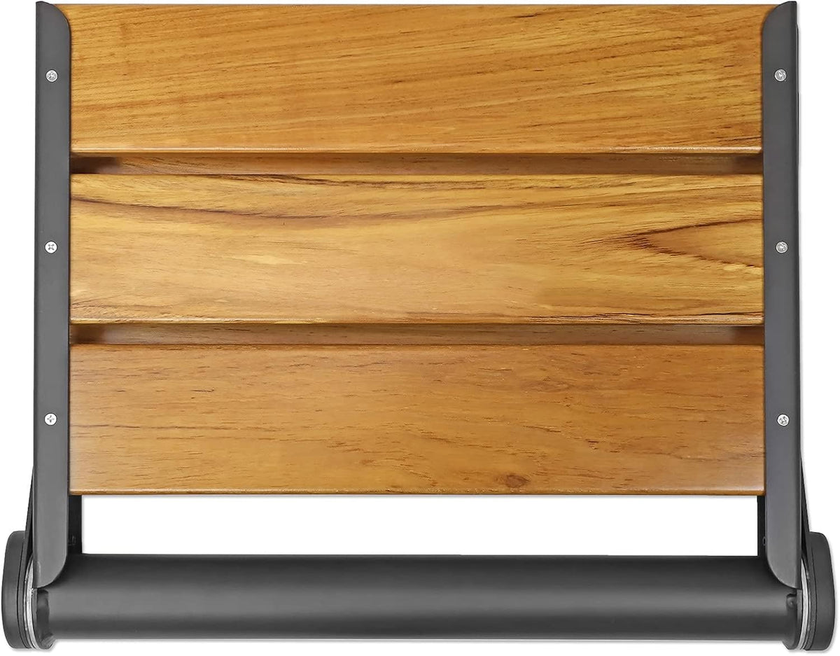 Black Teak Wall‑Mounted Folding Shower Seat