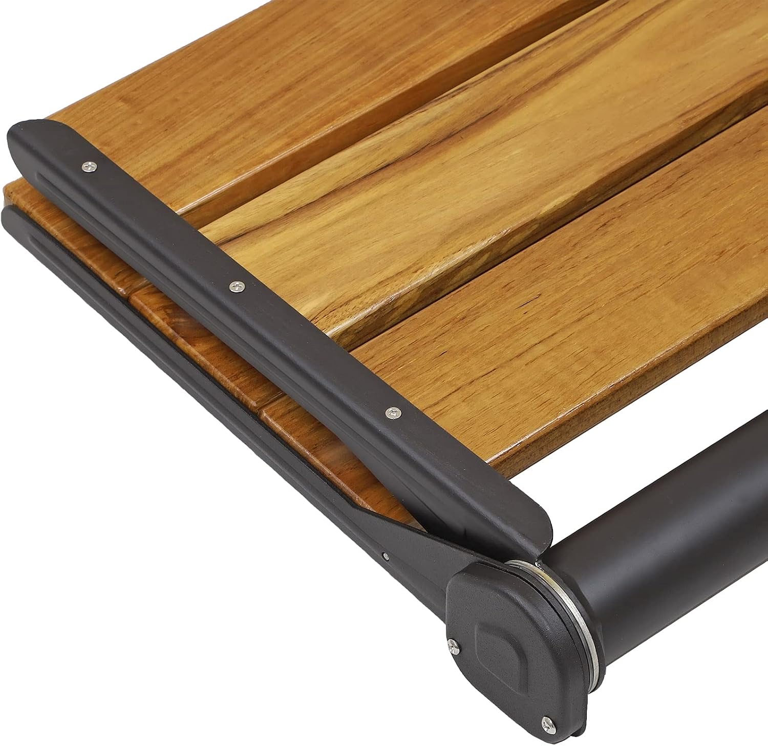 Black Teak Wall‑Mounted Folding Shower Seat