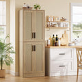 Rattan Tall Freestanding Storage Cabinet