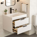 24 Inch Floating Bathroom Vanity With White Resin Sink