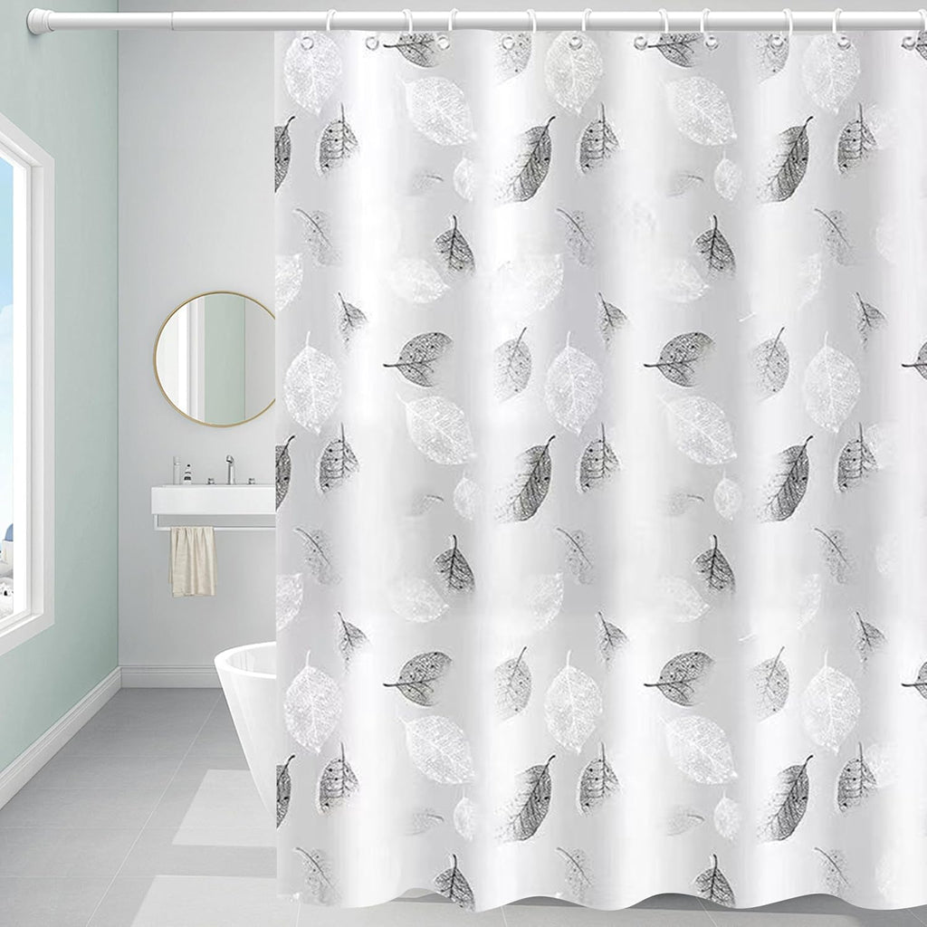 Gray Leaf Shower Curtain Liner